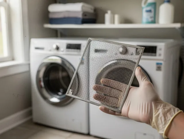 North Castle Dryer Vent Cleaning specialist performing detailed lint trap cleaning service in North Castle
